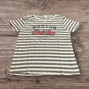 Boston Red Sox Women’s Soft As A Grape Short Sleeve Striped T-Shirt Size XL